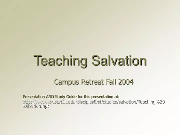 teaching salvation