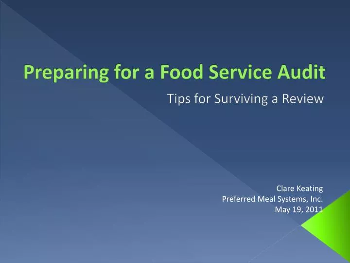 preparing for a food service audit