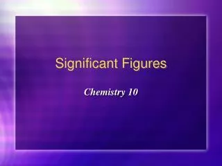 Significant Figures