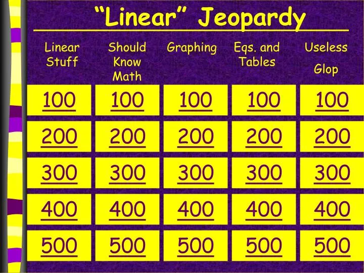 linear jeopardy