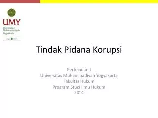 tindak pidana korupsi