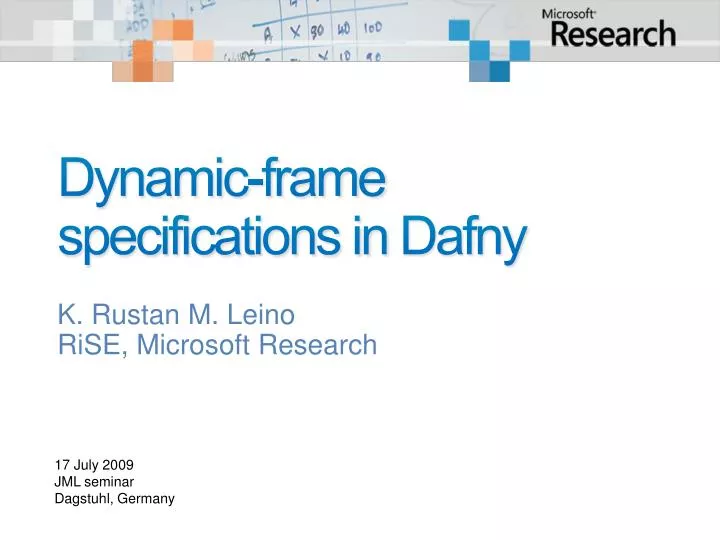 dynamic frame specifications in dafny