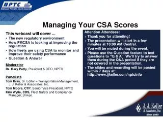 Managing Your CSA Scores