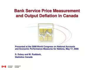 Bank Service Price Measurement and Output Deflation in Canada