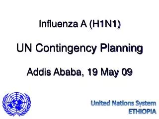 Influenza A (H1N1) UN Contingency Planning Addis Ababa, 19 May 09