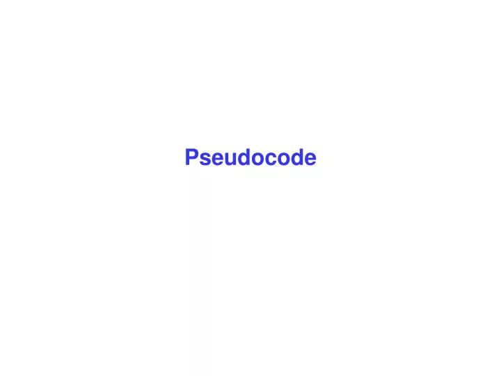 pseudocode