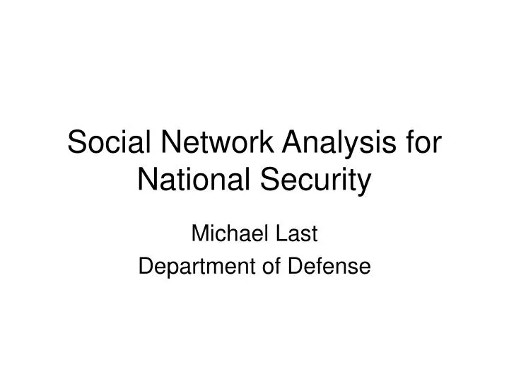 social network analysis for national security