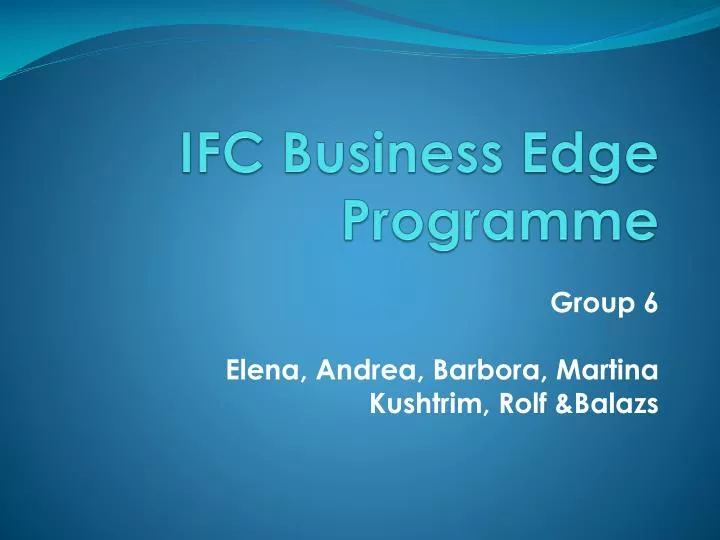 ifc business edge programme