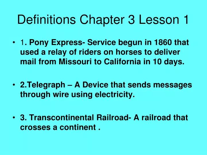 definitions chapter 3 lesson 1