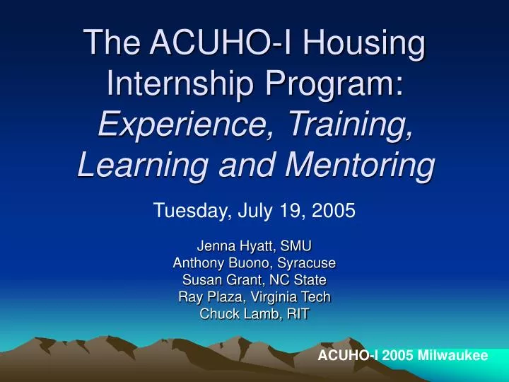 the acuho i housing internship program experience training learning and mentoring