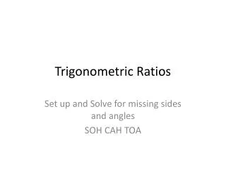 Trigonometric Ratios