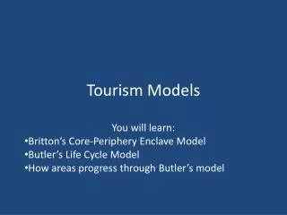 Tourism Models