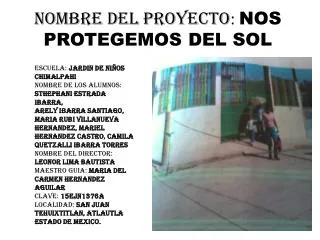 nombre del proyecto nos protegemos del sol