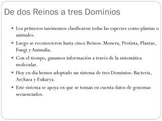 de dos reinos a tres dominios