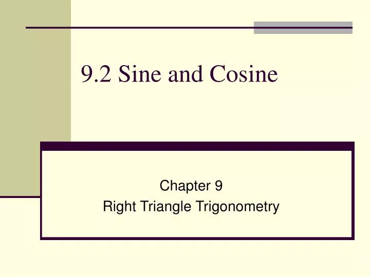 9 2 sine and cosine