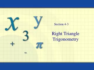 Right Triangle Trigonometry