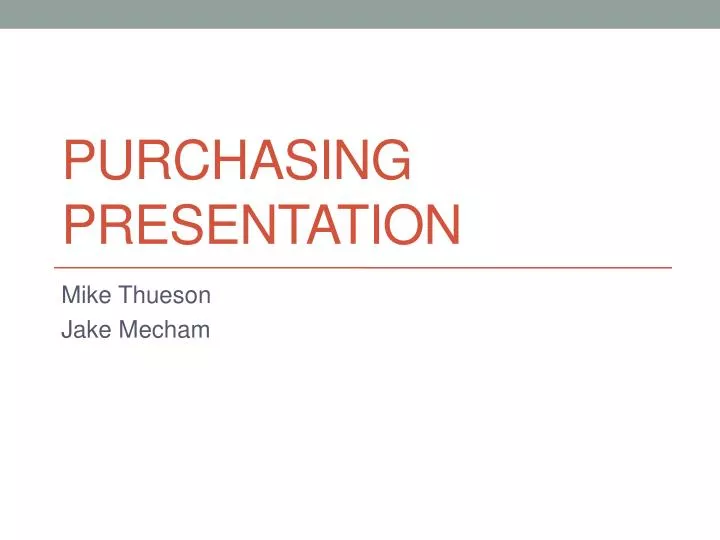 purchasing presentation