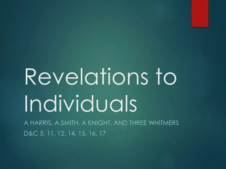 revelations to individuals