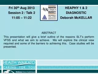 HEAPHY 1 &amp; 2 DIAGNOSTIC Deborah McKELLAR