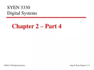 SYEN 3330 Digital Systems