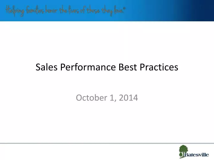 sales performance best practices