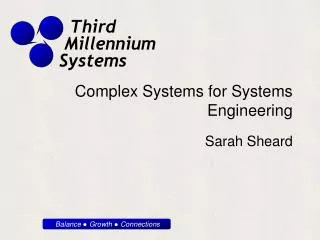 Complex Systems for Systems Engineering