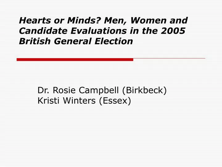 hearts or minds men women and candidate evaluations in the 2005 british general election