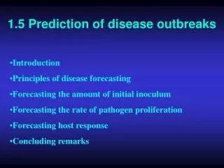 1.5 Prediction of disease outbreaks