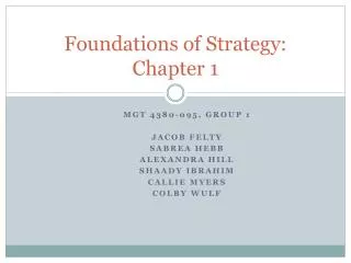 Foundations of Strategy: Chapter 1