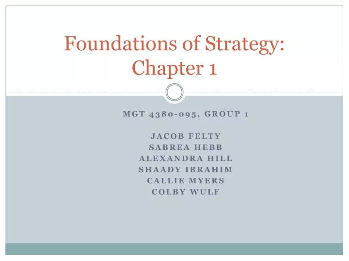 foundations of strategy chapter 1