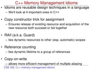 C++ Memory Management Idioms