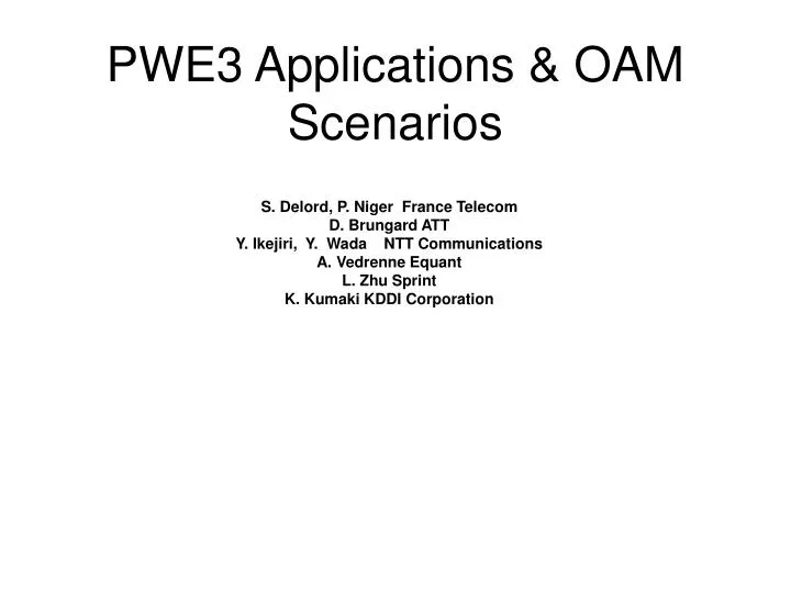 pwe3 applications oam scenarios