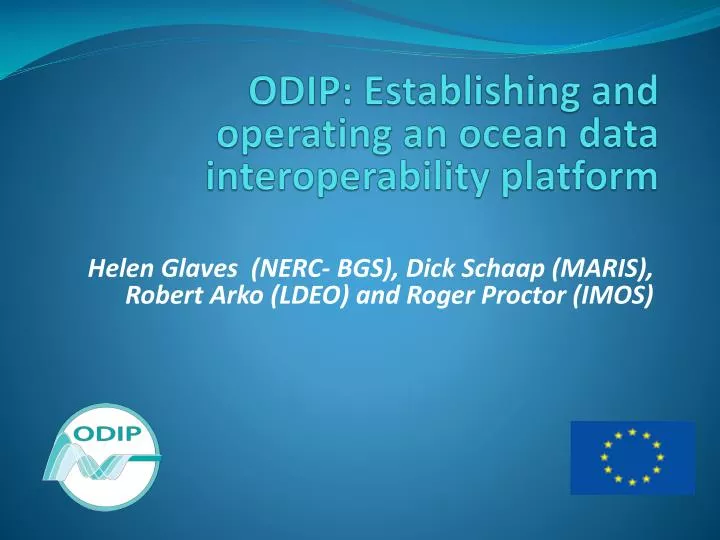 odip establishing and operating an ocean data interoperability platform