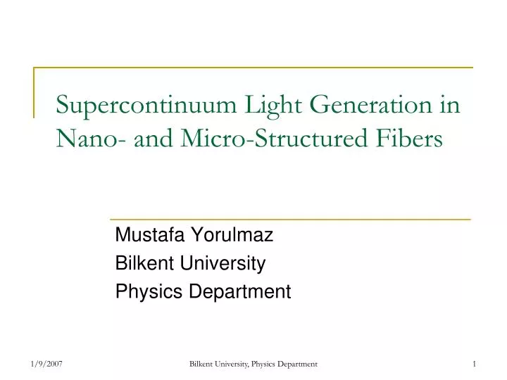 supercontinuum light generation in nano and micro structured fibers
