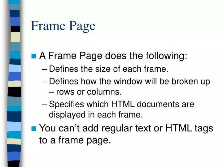 frame page