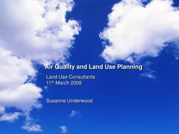 air quality and land use planning
