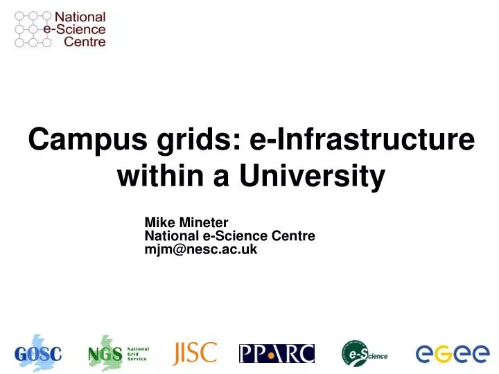 campus grids e infrastructure within a university