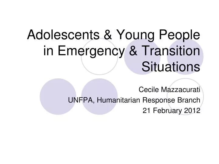 adolescents young people in emergency transition situations