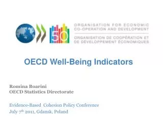 Romina Boarini OECD Statistics Directorate Evidence-Based Cohesion Policy Conference