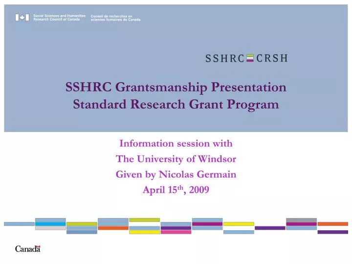 sshrc grantsmanship presentation standard research grant program