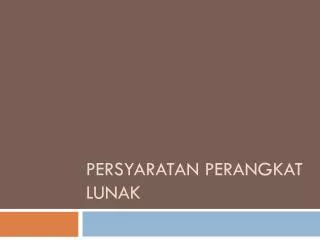 persyaratan perangkat lunak