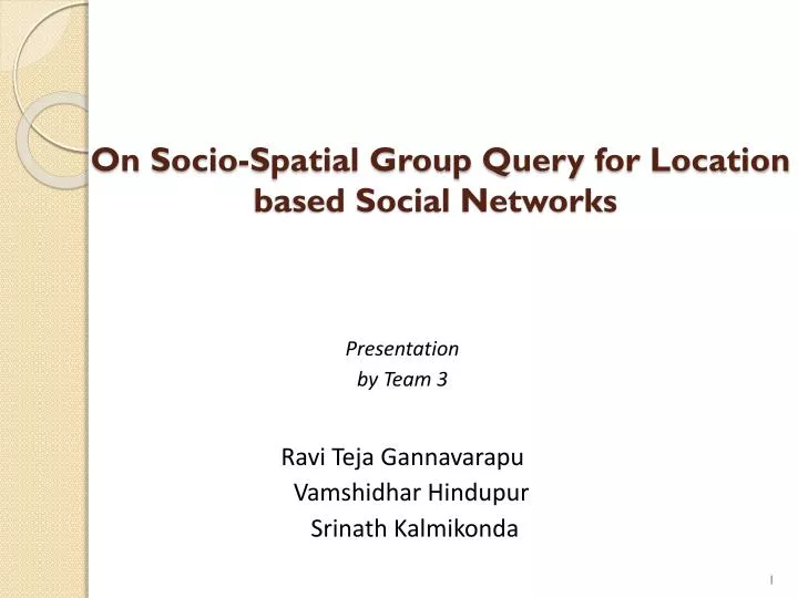 on socio spatial group query for location based social networks