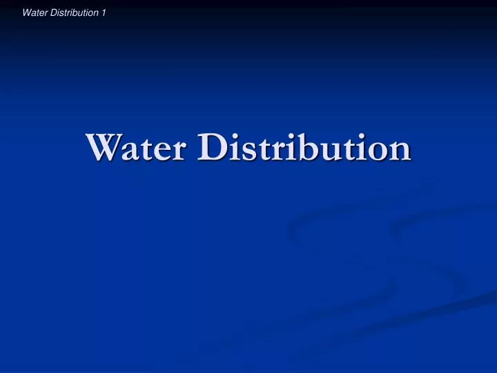water distribution