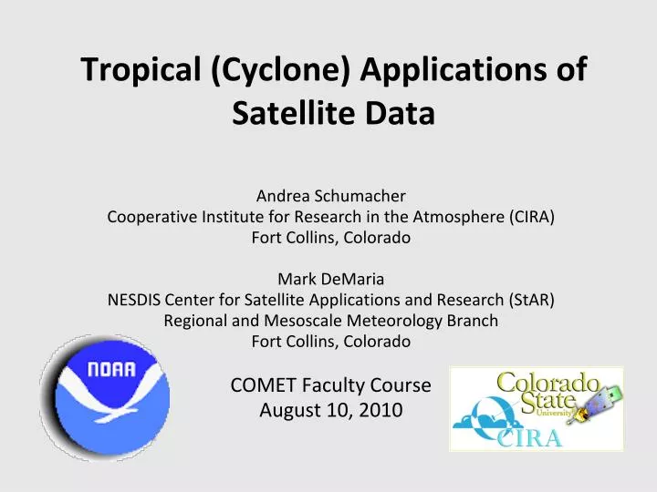 tropical cyclone applications of satellite data