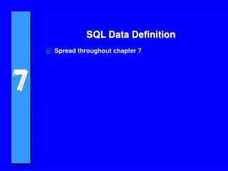 SQL Data Definition