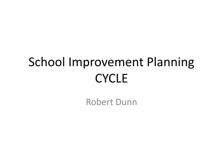 school improvement planning cycle