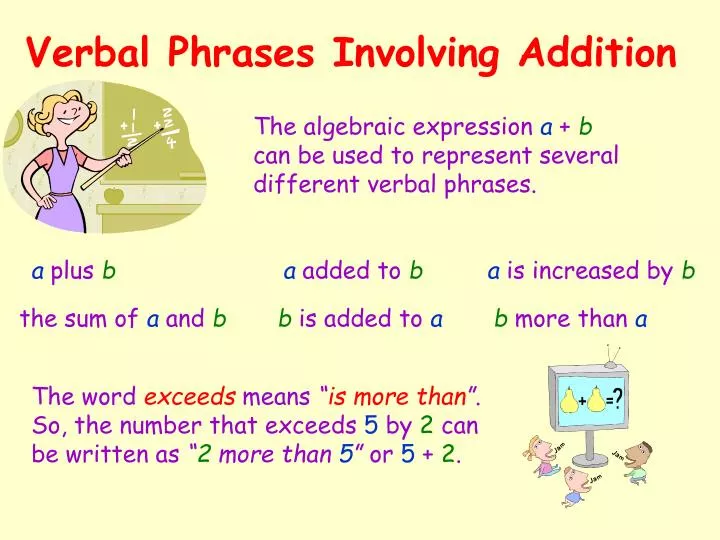 verbal phrases involving addition