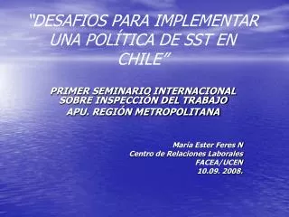 desafios para implementar una pol tica de sst en chile