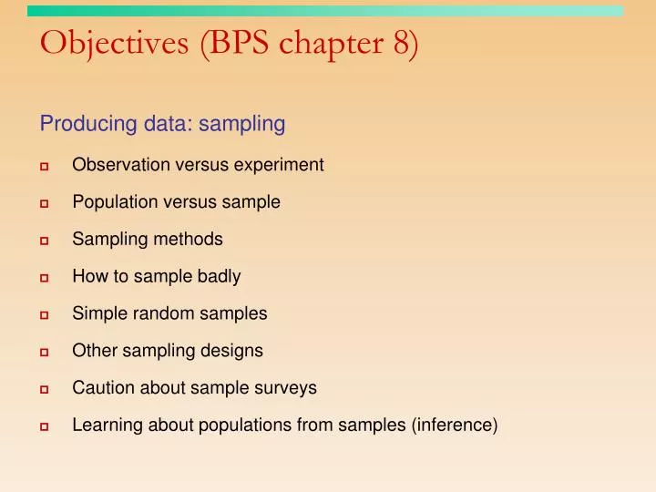 objectives bps chapter 8