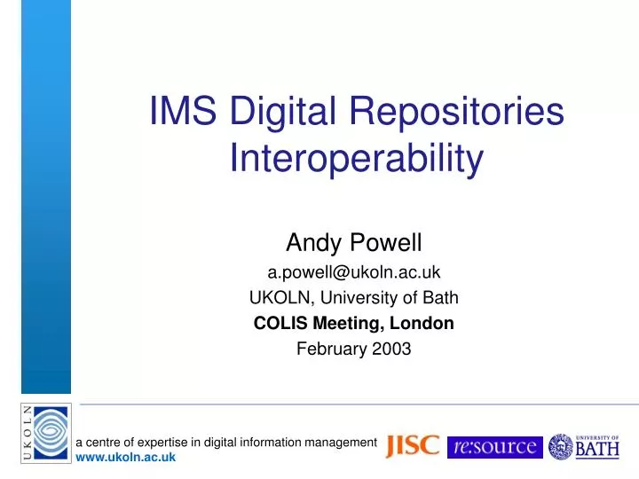 ims digital repositories interoperability
